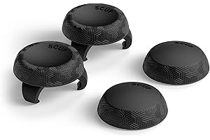 SCUF Control Thumbstick Grips - 4 Pack with 2 Bases - Tactic - Joystick Thumb Grips For Xbox One and Xbox Series X|S, PS4, PS5, Nintendo Switch Pro Controller - Black