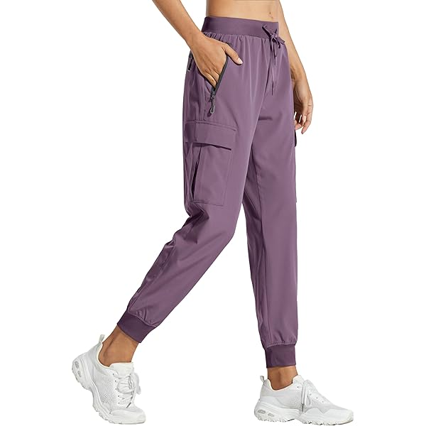 Libin Wandelbroek Dames Cargo Joggingbroek Outdoorbroek Trekkingbroek Lichtgewicht Sneldrogende Joggers, Bruin XXXL