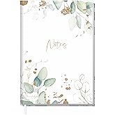 paper&you® Notitieboek A5 geblokt met elastiek [Flying Flowers