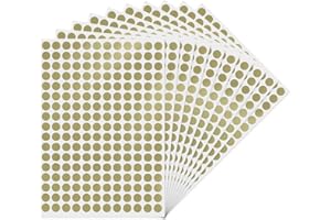 YIKIADA Złote, okrągłe naklejki punktowe, 10 mm, samoprzylepne, wodoodporne, samoprzylepne kropki, naklejki, małe etykiety z kodami kolorystycznymi, 2040 sztuk
