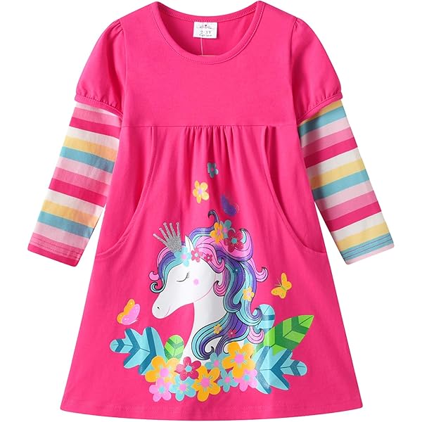 Unicorno Amazon Abbigliamento Bimba Anni Vestiti Bambina Manica