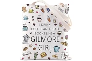BAUNA Custodia per libri ispirata alla serie TV, regalo per amanti del caffè, regalo Luke's Diner, film e fandom (Gilmore Tote)