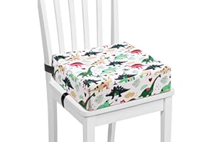 CHEPULA Kleinkind-Sitzerhöhung für Esszimmerstuhl, PU-Waschbare Baby-Sitzerhöhung, rutschfeste Unterseite für Esstisch, tragbares Reise-Sitzerhöhungskissen (Weiß)