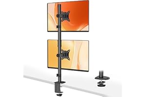 WORLDLIFT Il Supporto per Doppio Monitor Verticale per Schermo LED LCD da 17a 32 Pollici, Supporto VESA 75/100 mm, 2 Opzioni di Montaggio, Peso 9 kg