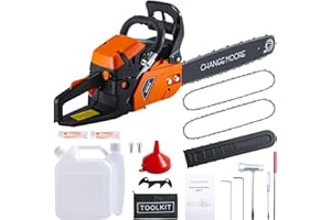 CHANGEMOORE 62CC Benzin Kettensäge 2,6kW mit 50cm Schwert | Easy-Start, 2x Ketten, 550 ml Kraftstofftank, Werkzeugset & Sicherheitsbremse | kettensäge Benzin Für Holzschneiden, Baumfällen, Brennholz
