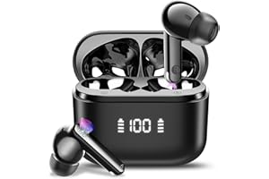 SKIUDCT AI Ecouteur Traducteur Instantané avec Traduction Audio et Vidéo, 48H Oreillette Traduction Instantanée avec 164 Langues/6 Modes de Traduction, Buletooth 5.3 Ecouteur Traducteur Vocal Instantané Noir