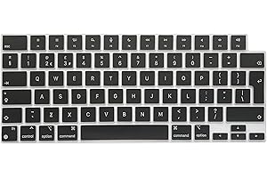 MiNGFi Protection Clavier Silicone Anglais QWERTY pour MacBook Pro/Max 14/16" M1-M4(A3112 A3401 A3185 A2485 A2780 A2991 A3403 A3186) Air 13,6/15,3" M2-M4(A3113 A3240 A2941 A3114 A3241) EU/ISO - Noir