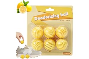 FANKAYI 6PCS Shoe Deodorizer Balls,Shoe Air Freshener,Ball Deodorant,Shoe Freshener & Deodoriser,Smelly Shoes Odor Remover,Foot Odour Eliminator,Spherical Design,Eliminate Odors(Lemon flavor)