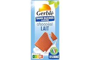Gerblé Tablette Chocolat au Lait Sans Sucres Ajoutés – Chocolat Fondant Riche en Cacao, Sans Huile de Palme, 80g