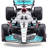 Bburago Mercedes AMG Petronas F1 Team W13 (2022): Modellauto im Maßstab 1:43, 44 Lewis Hamilton, Windowbox, Silber (18-38065H