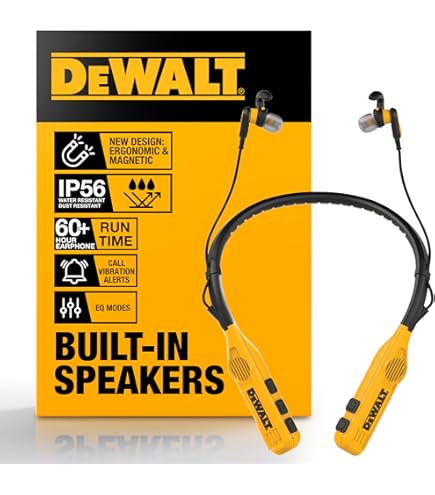 DEWALT Bluetooth® Tobsite Pro Max Neckband Earphones with Built-in