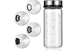 XZSKD 1 Salt Shaker, Salt Dispenser, Seasoning Shaker – 200ml Heat-Resistant Glass Spice Jar with Adjustable Rotating Lid for Kitchen, Dining, or Decorative Use (Leak-Proof)