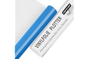 IModeur Vinile adesivo Blu - Vinile plotter adesiva lucida da 10 piedi (30,5 x 305 cm), Pellicola adesiva per Cricut, Silhouette e tutte le macchine da taglio， Vinili Blu per tazze, finestre