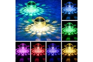 SUGFAY Lumières Flottantes de Piscine,Lampe Solaire Etanche IP68 pour Jardin,Solaire Flottant Eclairage de piscine LED avec Couleurs Changement Solaire Flottant Lumière pour Piscine, Etang,Aquarium-2PCS