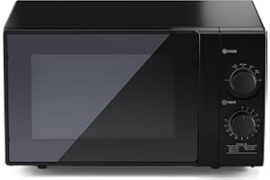 SHARP YC-GS01EB- Forno a microonde 20 litri, 6 livelli di potenza, 700W potenza microonde, timer, nero, piatto rotante, controllo manuale