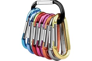 Gimars 10PCS 8cm Mosquetón de Cierre de Resorte Llavero Mosquetones Carabiner en Forma D Gancho Mosquetón para Mochila Senderismo Camping Viaje Pesca Actividad al Aire