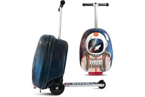 Flyte Scooter Koffer - 2-in-1, 45 cm Reisekoffer Kinder, 25 Liter Fassungsvermögen Kinderkoffer Handgepäck, Reisetasche Kinder mit Rollen, Hartschalenkoffer Kinderreisetasche
