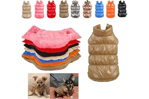 Komate Manteau d'hiver Imperméable pour Chien Chats Doudoune pour Chien Rembourré Matelassé Manteau Chien Neige Gilet Veste Chaude Chiot Vêtements pour Petit Moyen Grands Chiens (XXXL, Brun)