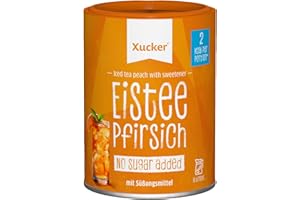 ‎XUCKER Xucker Eistee Pfirsich, zucker- und kalorienarmer Iced Tea, mit Süßungsmittel, blutzuckerfreundlich & für Diabetiker geeignet, 8 Liter