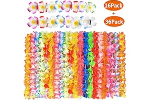 Evance 36 Pezzi collane hawaiane Hula Fiore Leis ghirlande e Plumeria, Capelli di Schiuma Clip per Spiaggia Tema Tropicale Party Decorazione (Multicolori)