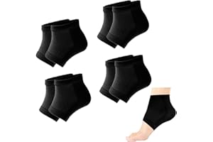 CARPLUSSTUDIO 4 Pairs Moisturizing-Cracked-Ventilate Silicone Socks - Moisturizing Gel Heel Socks for Cracked Heel Repair Open Toe Design for Foot Care Treatment Overnight - Black