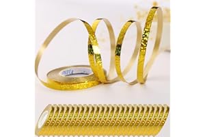 wenweo 240 Meter Luftschlangen Geburtstag, 24 Rollen Luftschlangen Gold mit Leuchtenden Farben können für Geburtstags Deko, Ballonband, Silvester Deko, Hochzeit Deko, Geschenkband