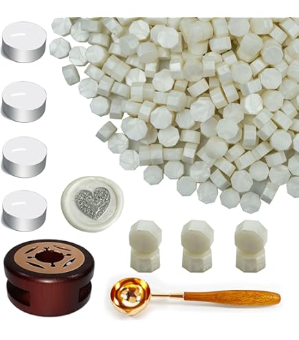 Lot De 300 Perles De Cire à Cacheter Octogonales Pour Invitations, Cartes, Enveloppes, Paquets De Vin, Emballages Cadeaux (argenté