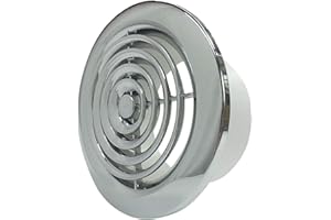 SWIFTAIR Ventilation Grille Round Chrome or White 4" 100mm Duct Extractor Fan Bathroom (Chrome)