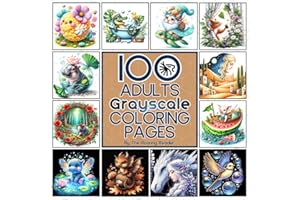 100 Adults Grayscale Coloring Pages by The Roaring Reader: A Special Collection of 100 Handpicked Pages from The Roaring Reader’s Most Loved Books – A Gift for Relaxation and Creativity