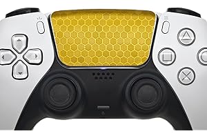 Luck&Link TouchProtect PS5DualSense/Edge Enhanced Texture Skin kompatibel mit Playstation5 Aufkleber für ps5 Touch Trackpad (Waben-Gold,PS5DualSense(2pcs))