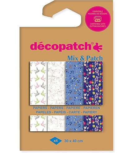 Decopatch Papier No. 685 (grijs roze groen duif, 395 x 298