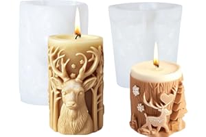 GZWY Silikonformen Gießformen, Silikonform Weihnachten, Weihnachtsbaum Elch Kerzenformen Zum Gießen, 3D Epoxidharz Silikon Gießform Silikon Formen zum Gießen für Weihnachten Kerzen Deko