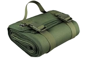 Gexgune ProShoot Rollbare Taktische Schießmatte, rutschfeste Schießmatte aus 900D-Nylon mit Heringslöchern und MOLLE, Jagd- und Trainingsausrüstung (200 x 75 cm) (Green)