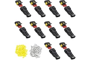 OUTALIZ Auto Impermeabile Connettore 10 Pezzi, 2 Pin Connettore del Cavo Dell'auto, Nylon Connettore Cavo, Terminale a Connettore Rapido, per Auto Camion Marina Moto