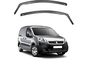 iSpeed Premium Wind Deflectors for Peugeot Partner mk2 B9 2008-2017 - 2-pc - Keep Your Car Ventilated in Rain - Reduce Wind Turbulence - 4pc Set, Tinted, In-Channel Type