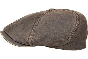 Stetson Brooklin Old Cotton Flatcap męska czapka z daszkiem w stylu Used Look - czapka z daszkiem z ochroną UV 40+ - czapka z daszkiem z bawełny - czapka męska rozmiary S-XXL - płaska czapka na wiosnę/lato