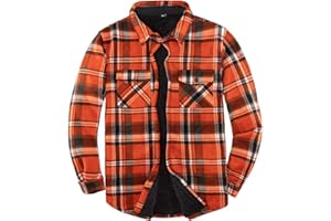 Veste-chemise en flanelle à carreaux doublée en sherpa chaud pour homme - entièrement doublée en polaire sherpa