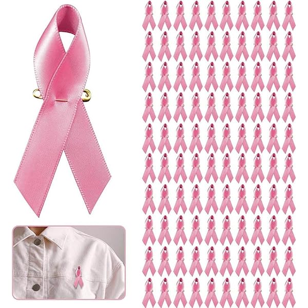 Broches Ruban Rose - Lot De 100 - Pour Sensibilisation Au Cancer Du Sein (Octobre Rose)