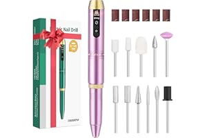 BELOVING Nagelfräser Kabellos, Elektrische Nagelfeile Fräser für Gelnägel, Acrylnägel, Naturnägel und Entfernen, 11 in 1 Maniküre Set Elektrisch Nail Drill Machine Aufladbar für Nägel Selber Machen, Violet