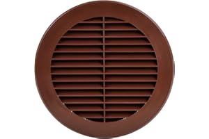 Steinberg14 Brown 150mm Air Vent Cover with Insect Mesh - 6 inch Round Air Vent Covers for Walls and Ceilings - Vent Covers Internal - Air Vents for interior walls - Plastic Ventilation Grille