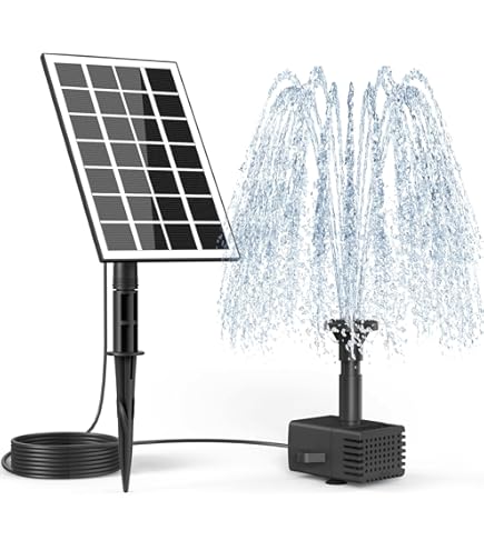 Fontana Solare Con LED E Telecomando - 14W, Per Giardino, Laghetto Ed Esterni