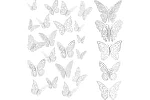 FIHODONE 60 PCS Butterfly Wall Sticker 3D,Butterfly Decorations Room Decor,Butterfly Cake Decorations,Butterflies for Birthday Wedding Party Wall Decor Aesthetic Bedroom