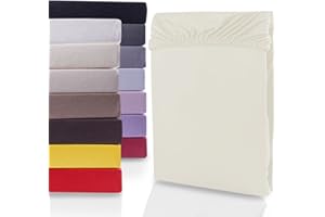 ‎DECOKING DecoKing prześcieradło z gumką 140x200-160x200 cm jersey bawełna 165 g/m² ecru Nephrite