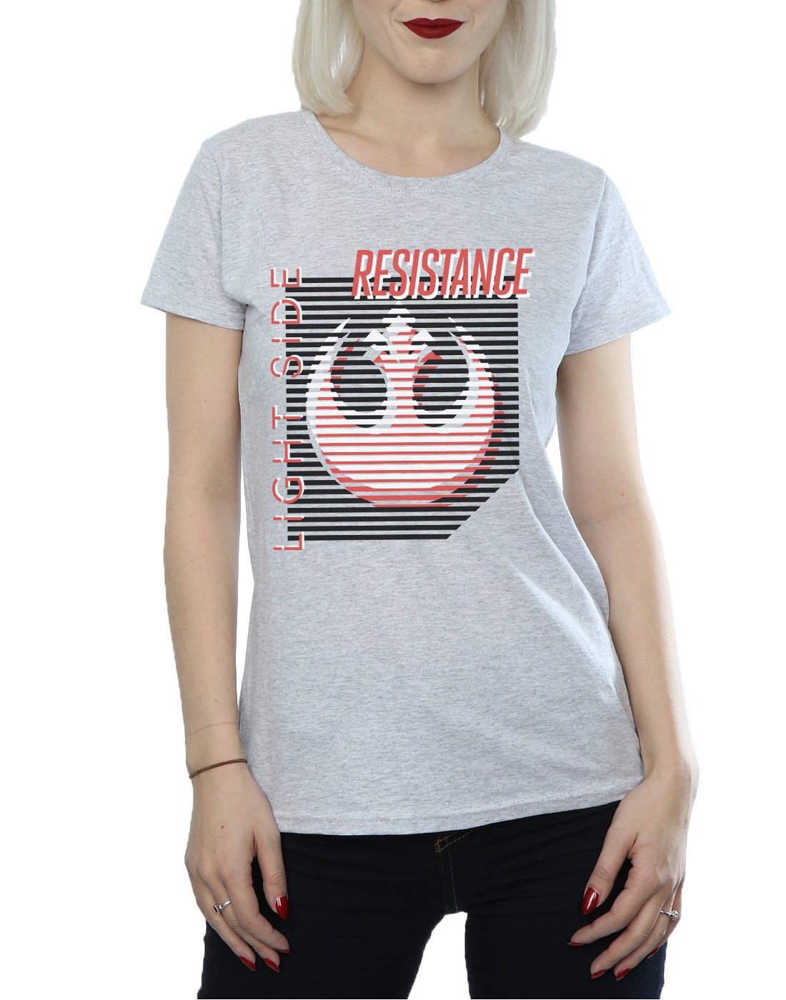 Star-Wars-Damen-The-Last-Jedi-Light-Side-T-Shirt-X-Large-Sport-Grey