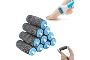 SOGHO 10 Pièces Rouleaux de Remplacement,Pierre Ponce Recharge Rapeuse Electrique,Rapeuse Pieds Électrique,Compatible Avec Scholl Velvet Smooth,pour Pedicure Pied Electrique,Rape Pieds,Extra Rouleau Pied