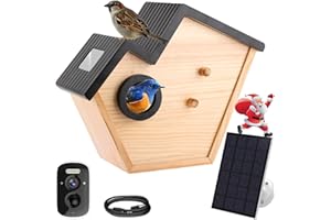 CAMII Bird House with Camera, 4MP Smart Birdhouse Camera with Solar Powered, Birdhouse Cameras for Families, Motion Detection & 32GB SD Card, Watch Bird Nesting & Hatching in Real Time