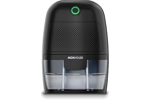 MONHOUSE Deshumidificateur 600 Ml Absorbeur D humidite Portable - Mini Deshumidificateur D air Pour La Maison, La Chambre A Coucher, La Voiture, Le Bureau, Le Garage- Demoulant electrique - Noir