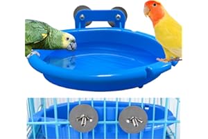 cakefly Bird Bath for Cage Bird Water Bowl Budgie Bath Tub Bird Food Feeder Shower Tray Parrots Bathing Tubs Budgie Toys Accessories for Small Birds Parakeet Canary Lovebirds Finch (Bath Tub)