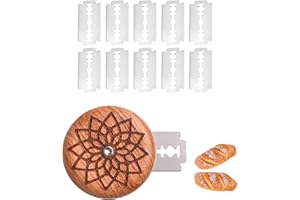 LONGHAO Coltello per pane rotondo, coltello per pane, per pane, per baguette, con 10 lame, per il pane fai da te