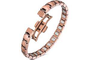 Jeracol 99% Copper Bracelet for Women with 5000 Gauss Strong Magnets – Upgrade Butterfly Clasp Magnetic Bracelet for Women for Wellness & Style, Adjustable Tool & Refined Gift Box